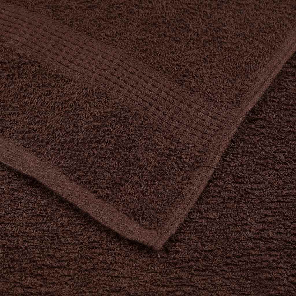 Ensemble de serviettes 12 pcs marron 360 g/m² 100% coton