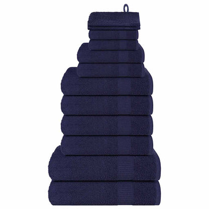 Ensemble de serviettes 12 pcs bleu marine 360 g/m² 100% coton