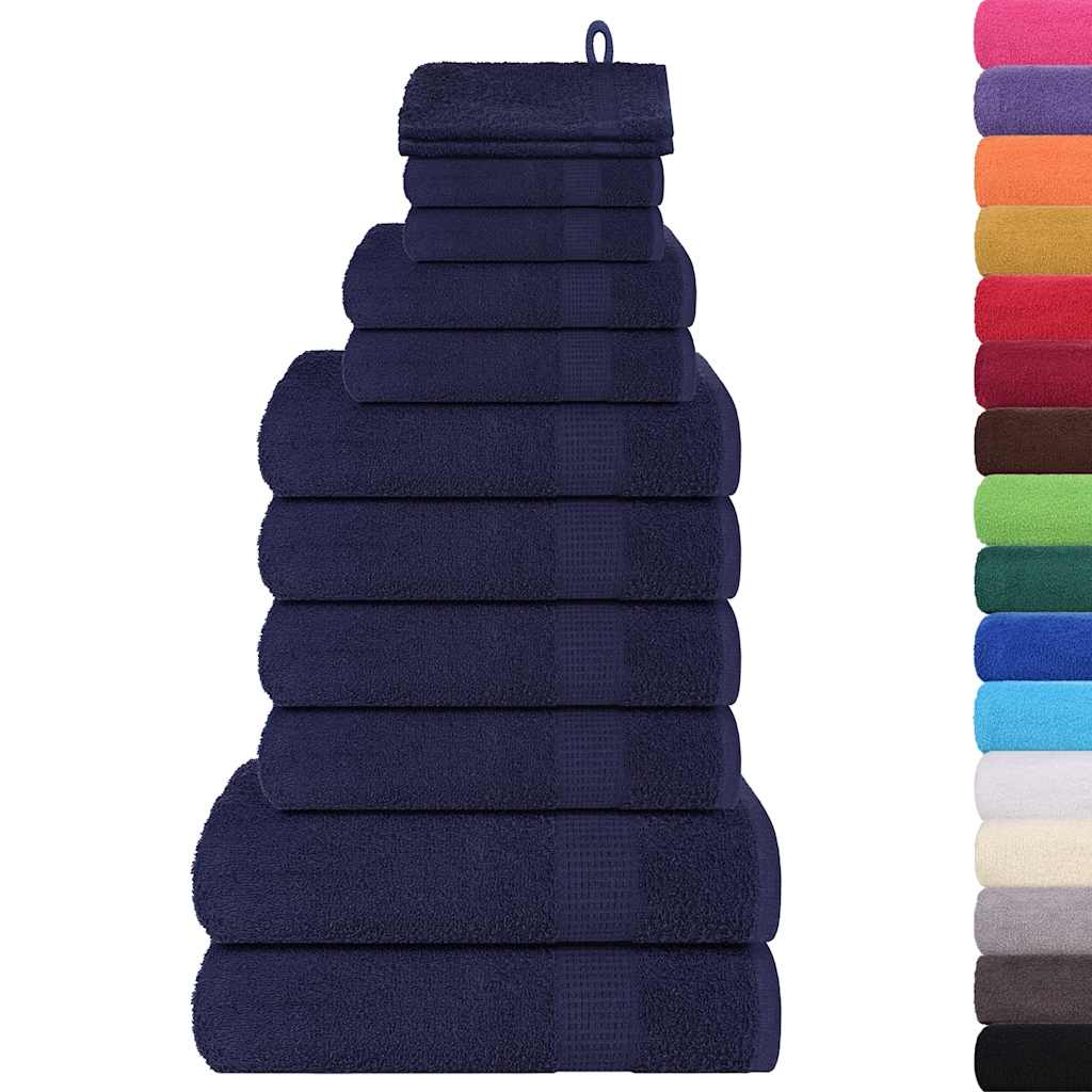 Ensemble de serviettes 12 pcs bleu marine 360 g/m² 100% coton