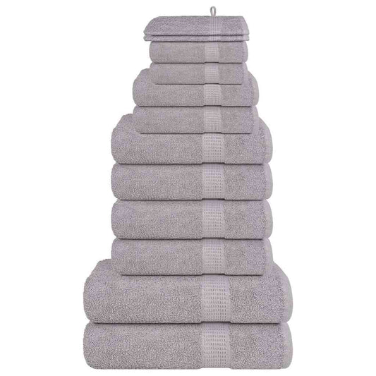 Ensemble de serviettes 12 pcs gris 360 g/m² 100% coton