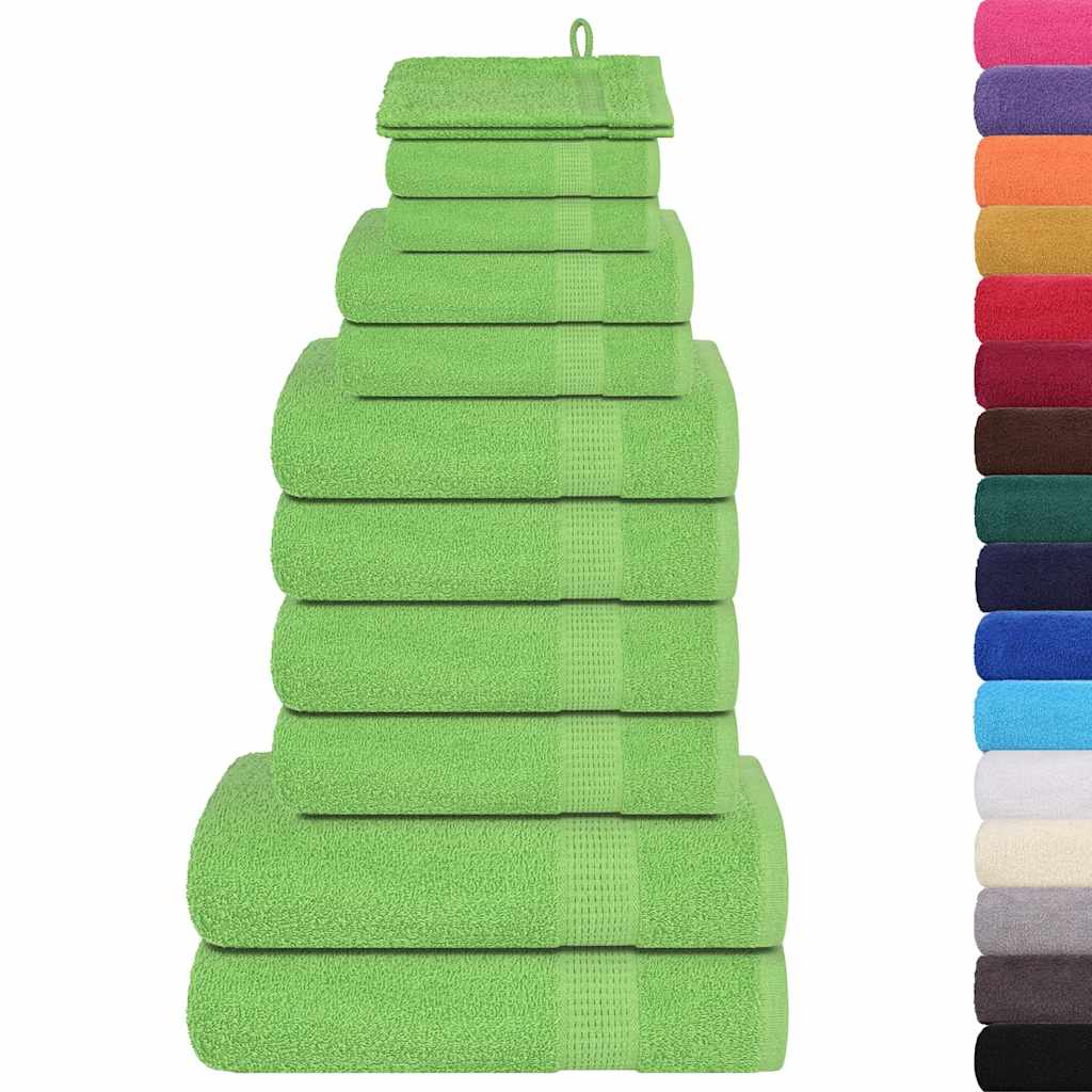 Ensemble de serviettes 12 pcs vert 360 g/m² 100% coton