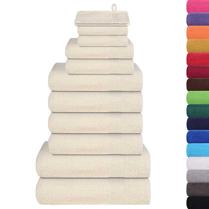 Ensemble de serviettes 12 pcs crème 360 g/m² 100% coton