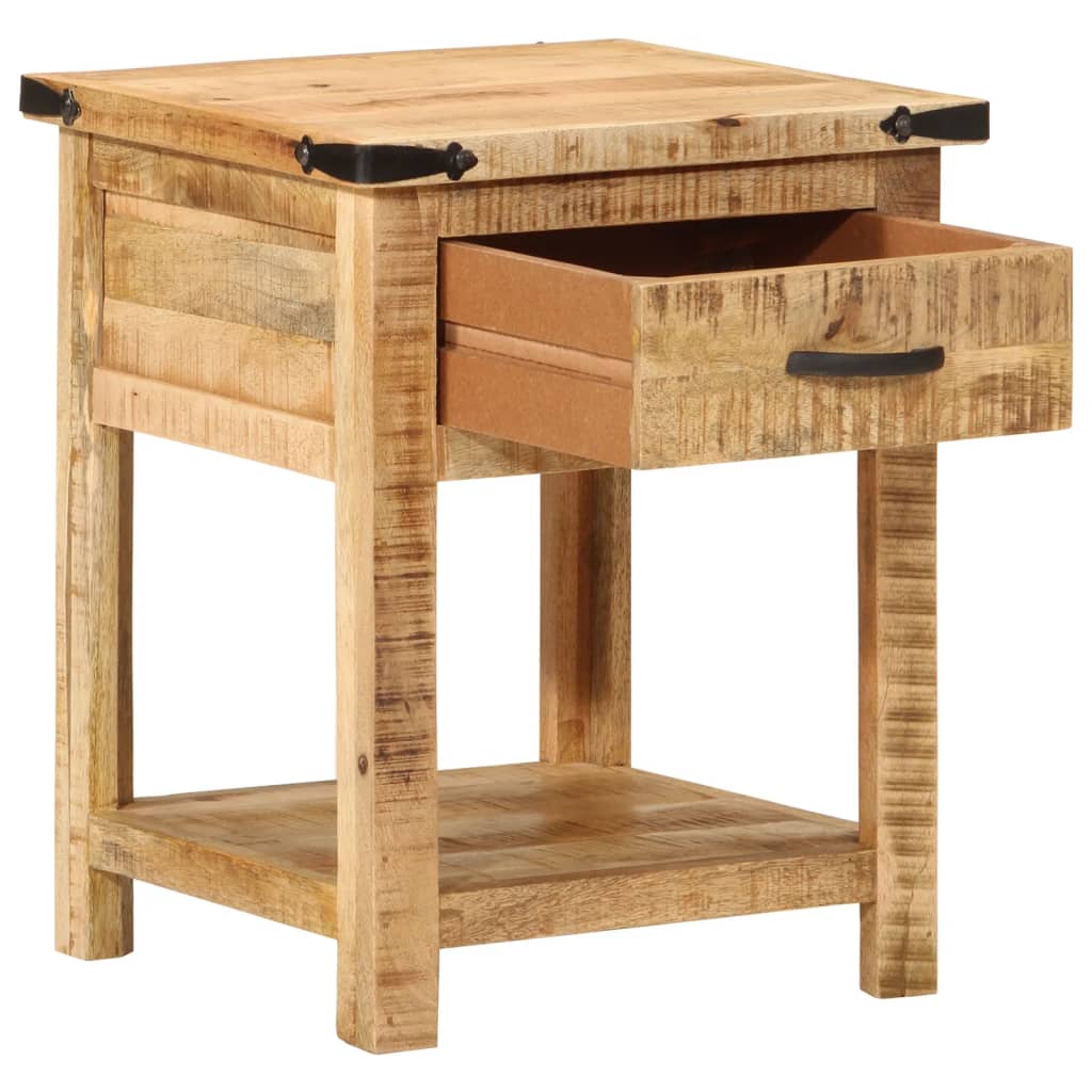 Table de chevet 40x40x50 cm bois de manguier massif