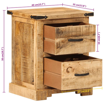 Table de chevet 40x35x50 cm bois de manguier massif