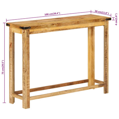 Table console 100x30x75 cm bois de manguier solide