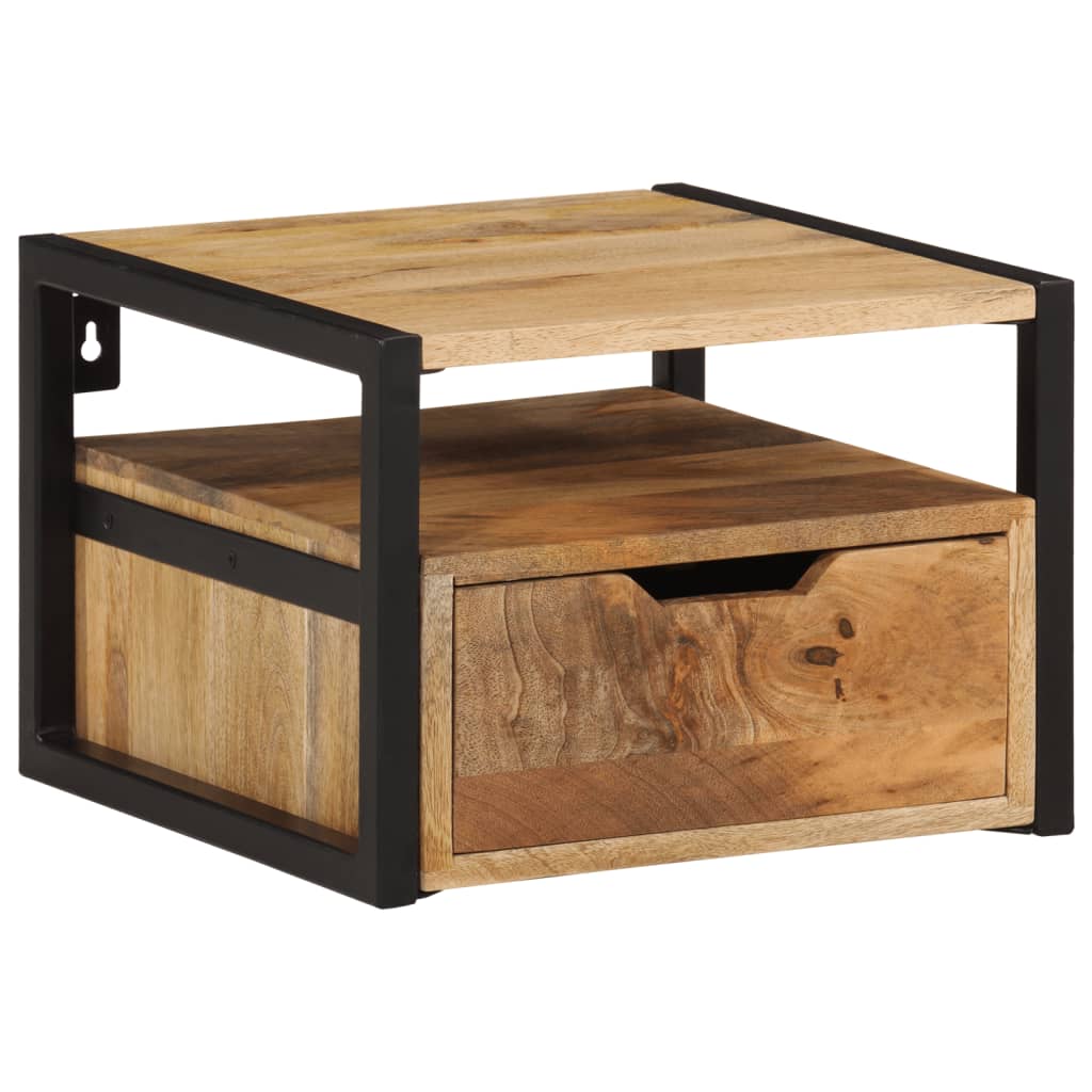 Table de chevet murale 35x35x25 cm bois d'acacia solide