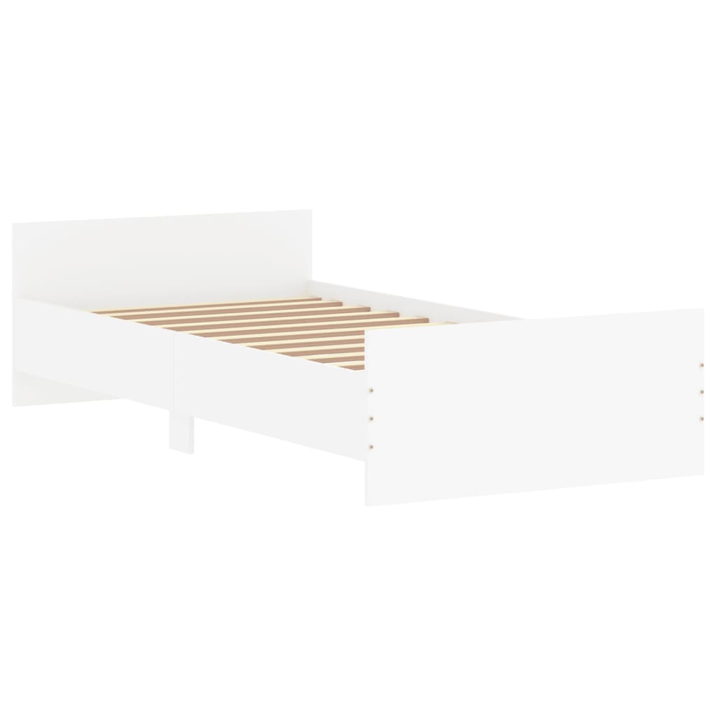 Cadre de lit sans matelas blanc 90x200 cm bois d'ingénierie