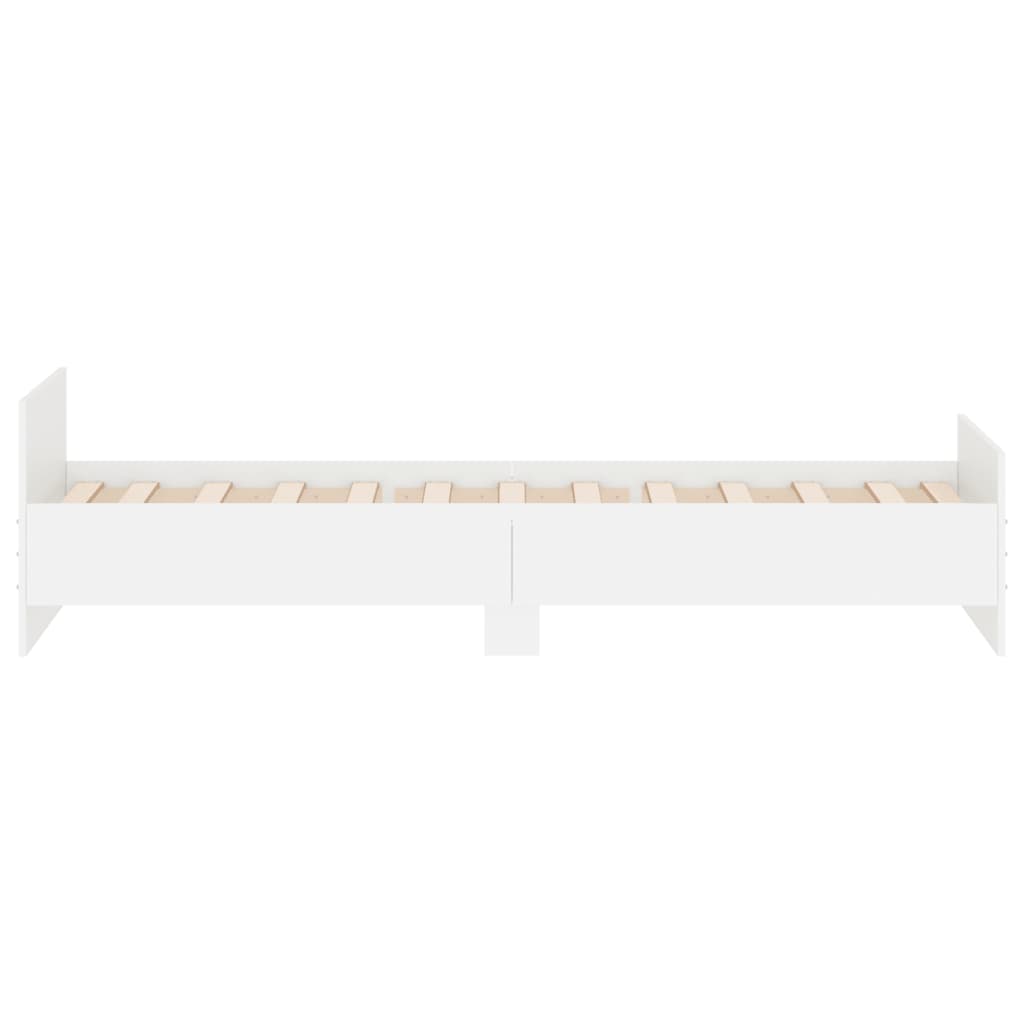 Cadre de lit sans matelas blanc 90x200 cm bois d'ingénierie