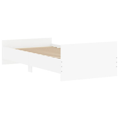 Cadre de lit sans matelas blanc 90x200 cm bois d'ingénierie