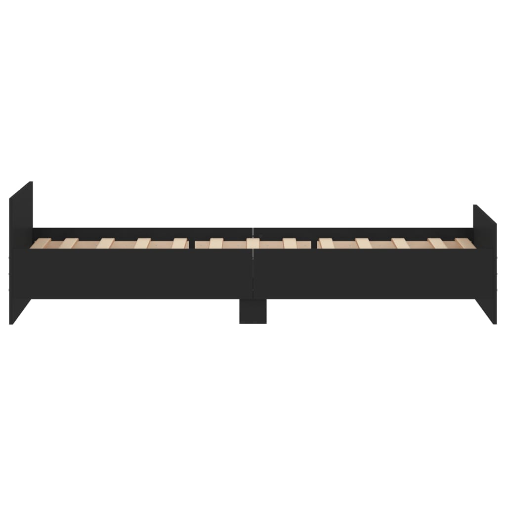 Cadre de lit sans matelas noir 90x200 cm bois d'ingénierie