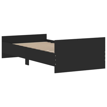 Cadre de lit sans matelas noir 90x200 cm bois d'ingénierie