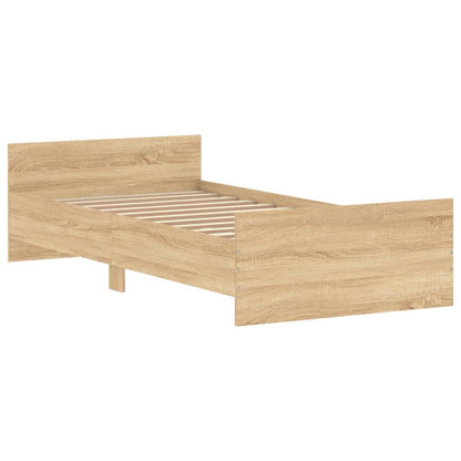 Cadre de lit sans matelas chêne sonoma 90x200 cm