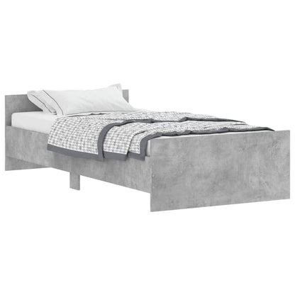 Cadre de lit sans matelas gris béton 90x200 cm