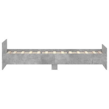 Cadre de lit sans matelas gris béton 90x200 cm