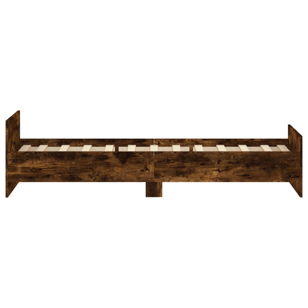 Cadre de lit sans matelas chêne fumé 90x200cm bois d'ingénierie