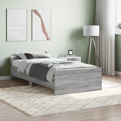 Cadre de lit sans matelas sonoma gris 90x200 cm