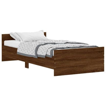 Cadre de lit sans matelas chêne marron 90x200cm bois ingénierie