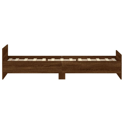 Cadre de lit sans matelas chêne marron 90x200cm bois ingénierie