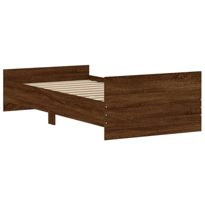 Cadre de lit sans matelas chêne marron 90x200cm bois ingénierie