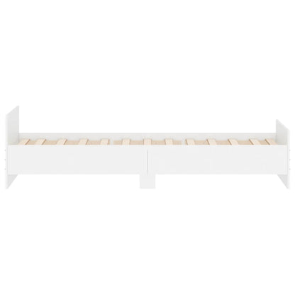 Cadre de lit sans matelas blanc 100x200 cm bois d'ingénierie