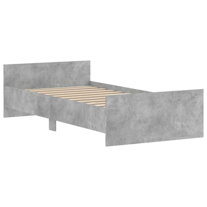 Cadre de lit sans matelas gris béton 100x200 cm