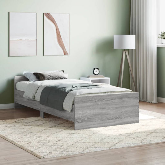 Cadre de lit sans matelas sonoma gris 100x200 cm