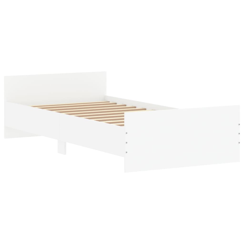 Cadre de lit sans matelas blanc 90x190 cm bois d'ingénierie