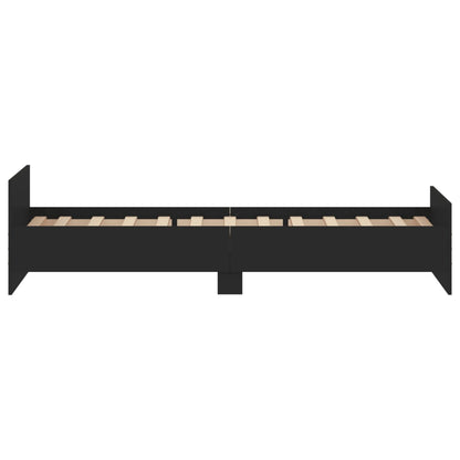 Cadre de lit sans matelas noir 90x190 cm bois ingénierie