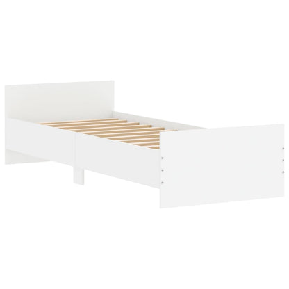 Cadre de lit sans matelas blanc 75x190 cm bois d'ingénierie