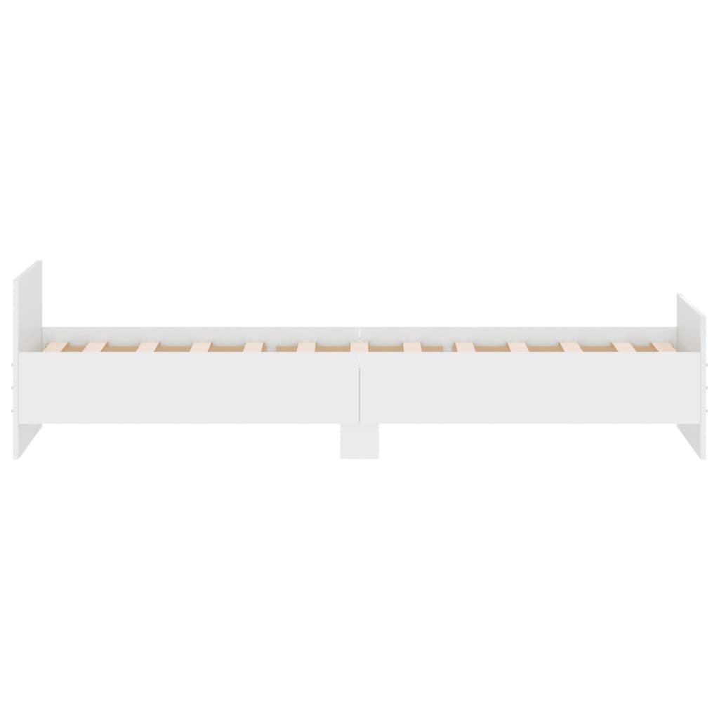 Cadre de lit sans matelas blanc 75x190 cm bois d'ingénierie