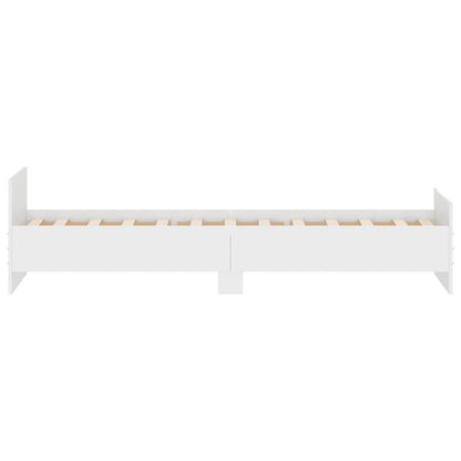 Cadre de lit sans matelas blanc 75x190 cm bois d'ingénierie