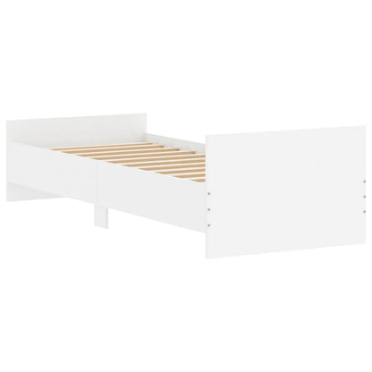 Cadre de lit sans matelas blanc 75x190 cm bois d'ingénierie