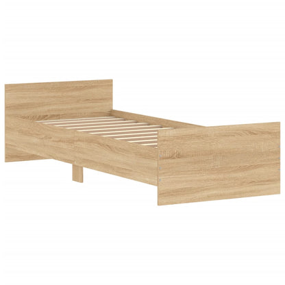 Cadre de lit sans matelas chêne sonoma 75x190 cm