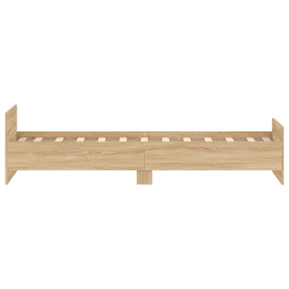 Cadre de lit sans matelas chêne sonoma 75x190 cm