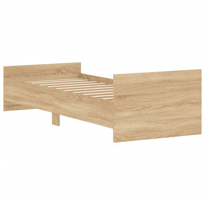 Cadre de lit sans matelas chêne sonoma 75x190 cm