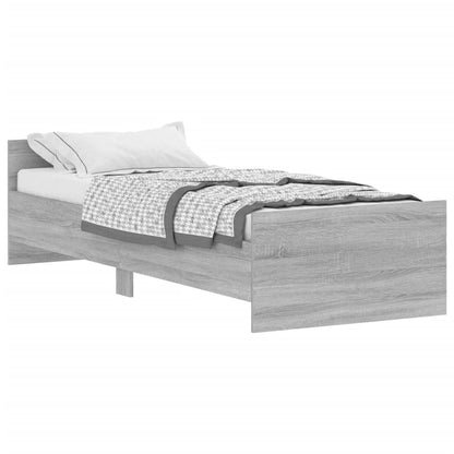 Cadre de lit sans matelas sonoma gris 75x190 cm