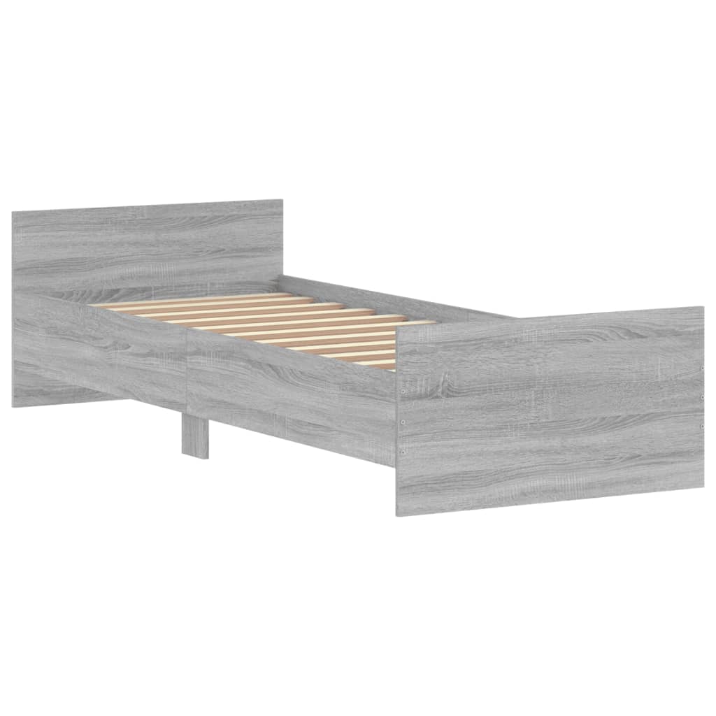 Cadre de lit sans matelas sonoma gris 75x190 cm