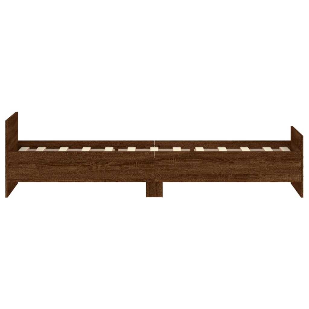 Cadre de lit sans matelas chêne marron 75x190cm bois ingénierie