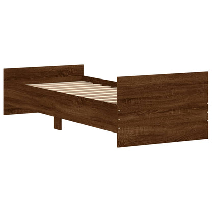 Cadre de lit sans matelas chêne marron 75x190cm bois ingénierie