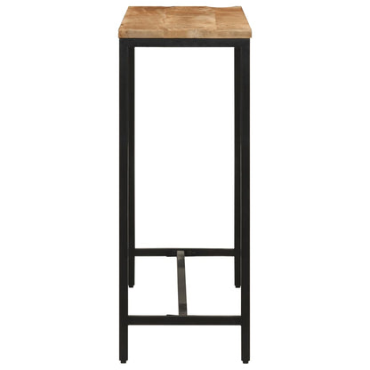 Table console 110x30x75 cm bois de manguier massif brut et fer