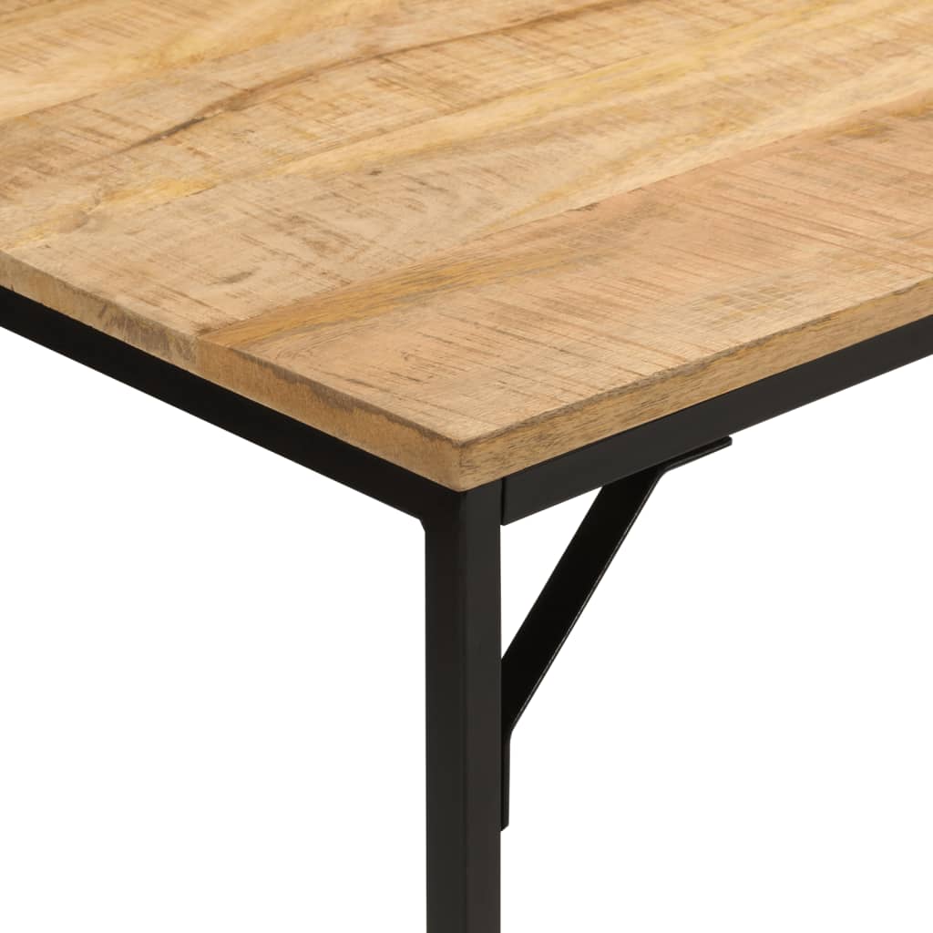 Table à manger 110x55x75 cm bois de manguier massif brut et fer