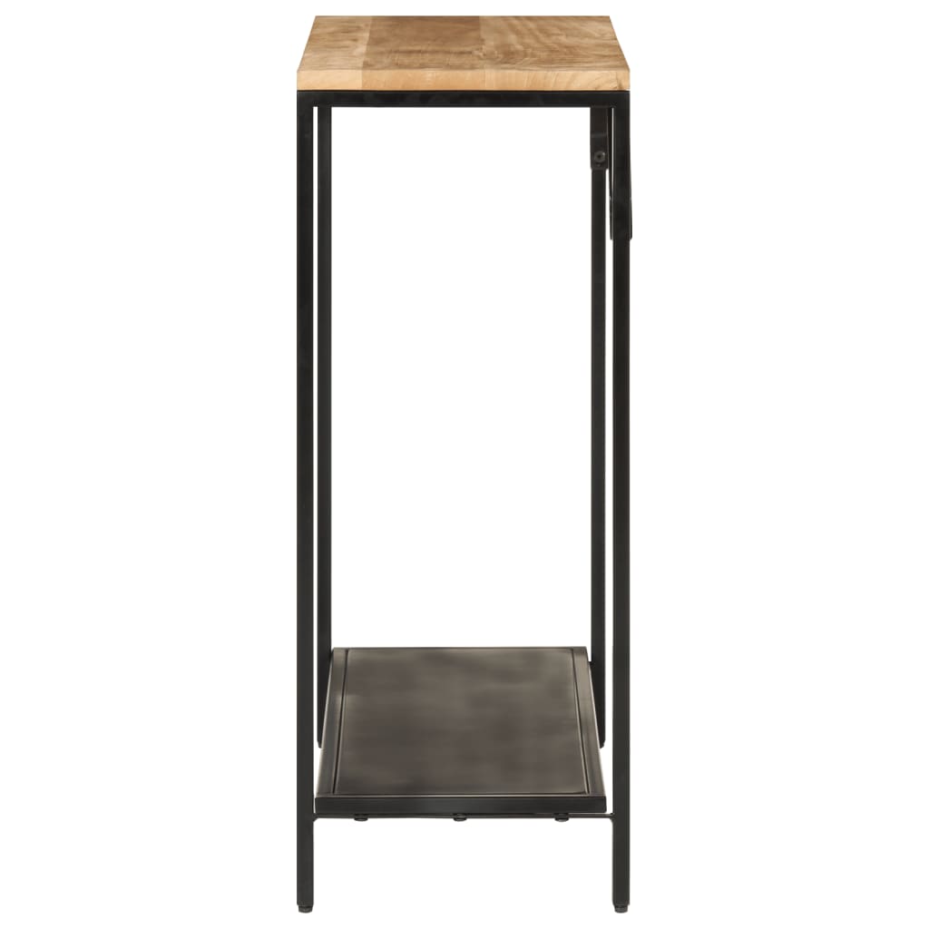 Table console 90x30x75 cm bois de manguier massif brut et fer