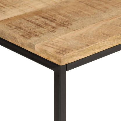 Table console 90x30x75 cm bois de manguier massif brut et fer