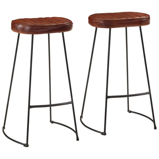 Tabourets de bar Gavin lot de 2 marron foncé 44x37,5x78 cm