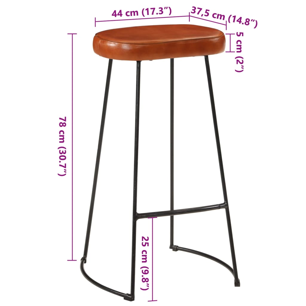 Tabourets de bar Gavin lot de 2 44x37,5x78 cm