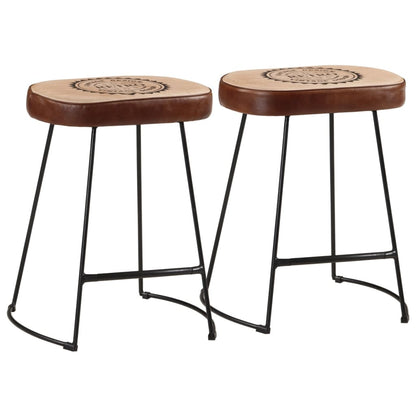 Tabourets de bar lot de 2 marron foncé 40x29,5x53 cm