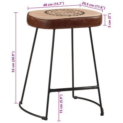 Tabourets de bar lot de 2 marron foncé 40x29,5x53 cm