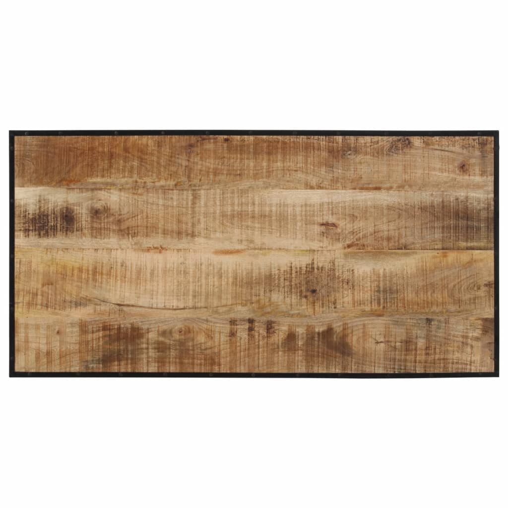 Table de bar 110x55x107 cm bois de manguier massif brut