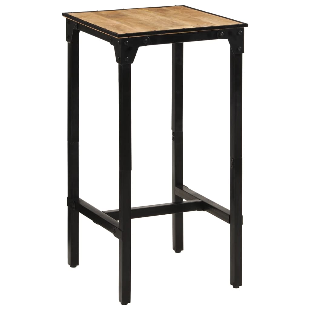 Table de bar 60x55x107 cm bois de manguier massif brut