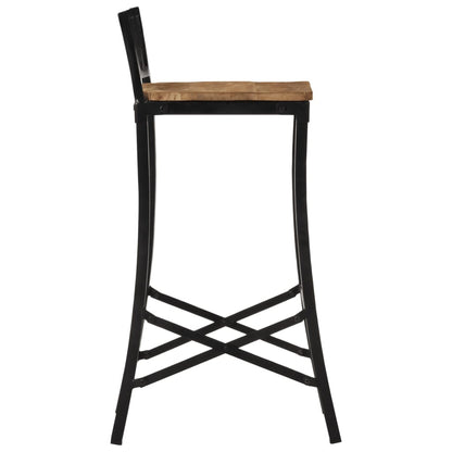 Chaises de bar lot de 2 bois de manguier massif brut